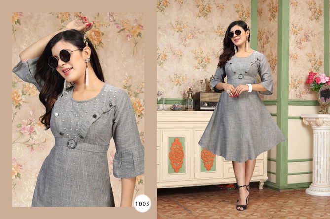 Ft Pink Latest Heavy Rayon Casual Kurtis Collection